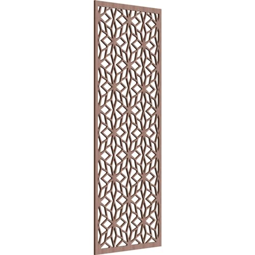 Image of 23 3 /8 inchW x 59 3 /8 inchH x 3 /8 inchT Lake Decorative Fretwork Wood Wall Panels, Walnut
