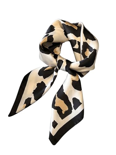Floerns Women's Cheetah Print Silk Square Scarf Headscarf Hair Scarf Hair Kerchief