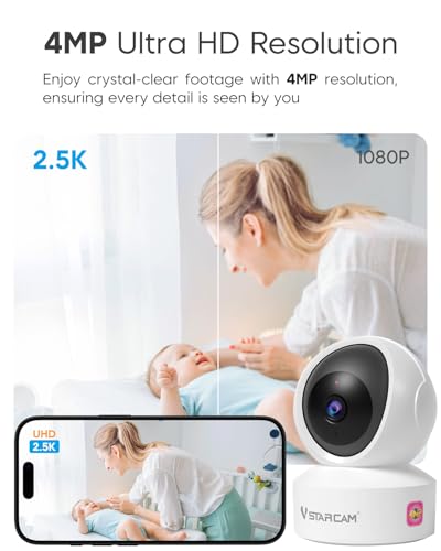 Image of VSTARCAM 5G Security Camera Indoor, 4MP 2.5K Pet Camera with Speaker for Dog /Cat, Baby Monitor with Phone App, 20260716