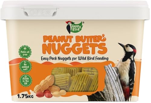 Happy Bird Peanut Butter Nuggets for Wild Birds Original 1.75 kg - Palm Oil Free No Added Salt