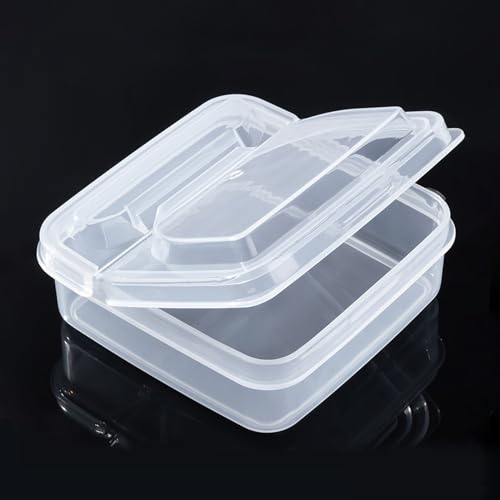 ANKROYU Recipiente De Almacenamiento De Alimentos De 3 Piezas, Recipiente De Queso Rebanado para Nevera con Tapa Abatible, Caja De Almacenamiento para Rebanadas De Queso, 10 X 10 X 4 Cm