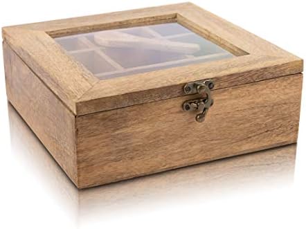 Handmade Wooden Seasoning Herb Spice Masala Box Container Holder Rack Stand Caddy With Spoon Decorative Storage Chest Organizer For Kitchen Pantry Cabinet Drawer Storage