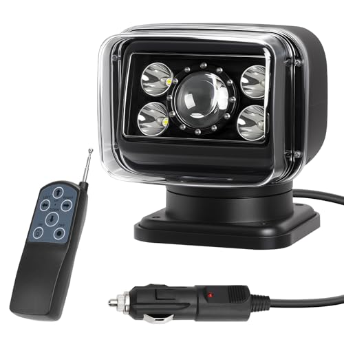 Remote Control LED Search Light 70W 6800lm Spotlight IP68 Waterproof