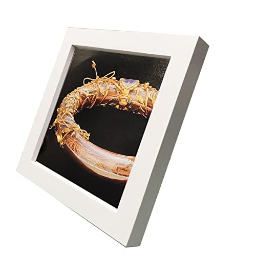Image of 6x6 Picture Frames White Solid Wood Frame.Plastic Panels. The Protective Film Must be Removed.