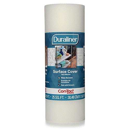 Con-Tact Brand Duraliner Shelf Liner, Non-Adhesive and Multi-Use Drawer Liner, Made of Vinyl, Waterproof Liner, 12" x 25', Diamond Clear by Con-Tact - Used condition - US$12.65