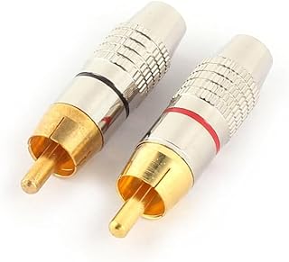 Generic 10 Pack Gold/Silver Tone 3mm Male RCA Audio Video Cable, 1cm Length, Compatible with Stereo, Amplifier, TV, DVD Player, Audio/Video Device