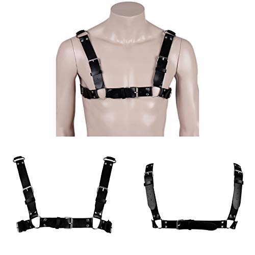 Men's Leather Body Harness Punk Chest Strap Harness Belt Adjustable Gothic Carnival Dance Costume Accessories4