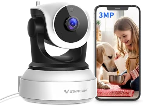 1080P WiFi Camera, VStarcam HD Wireless IP Camera with Night Vision, Motion Detection, Cloud Service, PTZ Two-Way Audio Home Security Camera for Indoor (Support Max 128G TF Card)