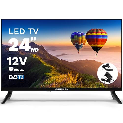 Grunkel LED-246WB12V Smart TV LED 24” HD | Sistema webOS | 12V Autocaravana y Barco | TDT2 + Satélite HD | WiFi | USB Grabador | 3 HDMI | Sonido 6W [Clase de eficiencia energética E]