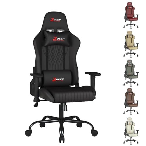 DEEPfurniture E-Sports Gaming Chair Sports Car Driving Seat PU Material Moulded Sponge Comfortable...