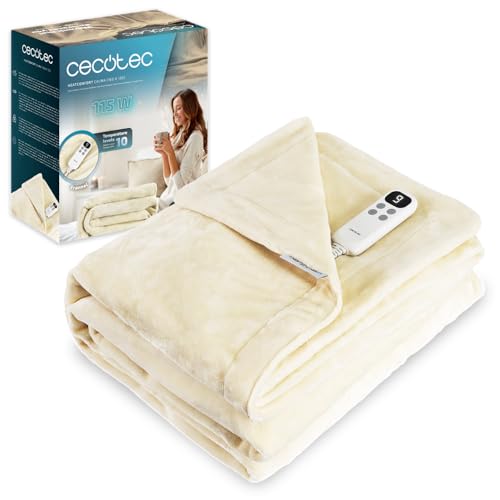 Cecotec Manta Eléctrica 160x130cm HeatConfort Calma (160 x 130). 115W, 10 Niveles de Temperatura...