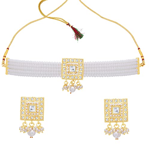 Image of Sukkhi Gold Plated Choker Necklace Set For Women