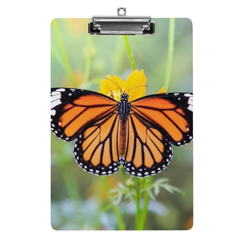 Porte-bloc A4 orange Papillon avec pince robuste pour écriture stable en classe