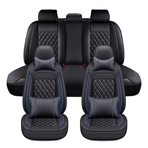 に適用レクサス RX450h / RX200t 20系 平成28年〜現行 車用シートカバー ナッパレザー 肌に優しい 通気性 耐久性 耐摩耗性 四季通用 5 人乗り 分割式シート シリコン粒子底布で確実に防滑 耐磨耗 座席保護(黒青縞,枕付き)