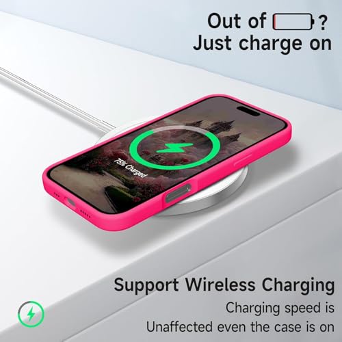 Image of Back Cover Compatible with iPhone 17 Case (6.3) Soft Touch Slim Liquid Silicone Full Protection Shock Proof Back Cover for iPhone 17 (SC Hot Pink)
