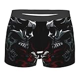 Herren-Boxershorts, Metall, Totenkopf-Muster, Stretch, bequem, weich, für Herren, Größe S-XXL