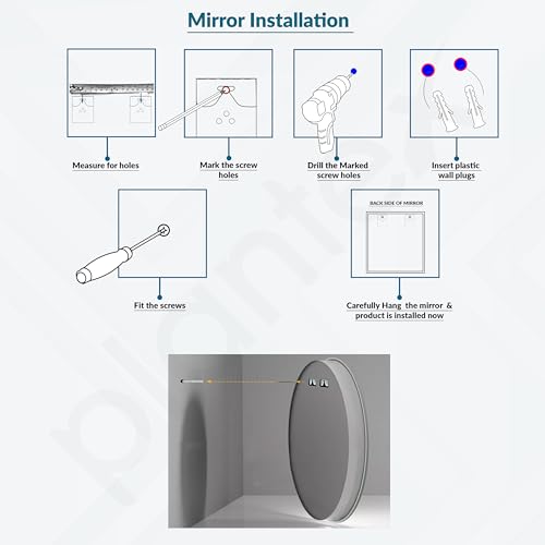 Image of Plantex Aluminium Frame Bathroom Mirror for Wall /Wall Mount Mirror for Bedroom /Dressing Room /Living Room /Entryway - Shatterproof Mirror (18x24 Inch-Brushed Black /Rectangle)