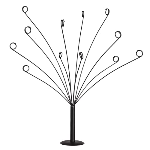 CraftyCrocodile Gift Card Tree Holder - Metal Display Stand with 11 Flexible Clips for Photos Money Lottery Tickets Cards & Notes - Matte Black Finish