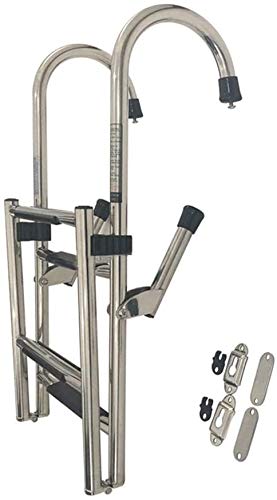 Échelle télescopique 4 marches bateau pliable inox plateforme swim marine