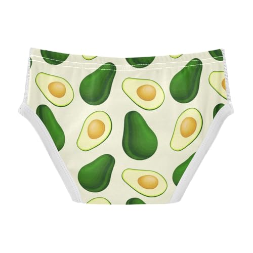 CHIFIGNO Boys' Cotton Underwear Breathable Briefs Printed Briefs Underwear for Little Boys, Green Avocados Light Yellow2