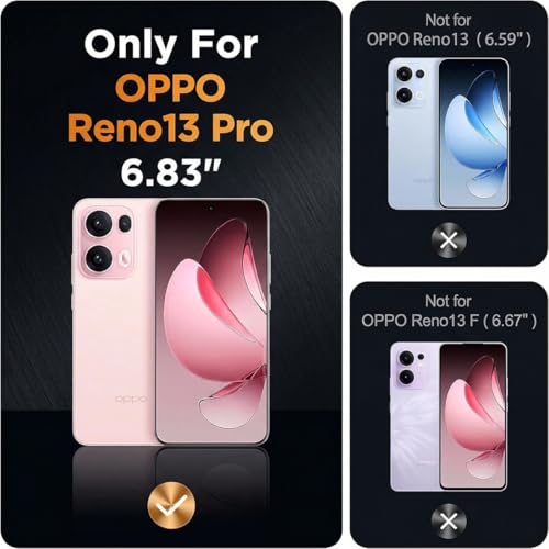Image of Fashionury 3D Raised Transparent Crystal Clear Back Cover for Oppo Reno 13 Pro | Shockproof Design | Anti-Slip Grip | Camera Protection | 360 Degree Protection Mobile Case