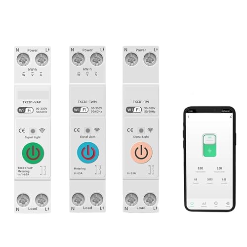 Interrupteur intelligent WIFI 25A avec compteur d'énergie pour rail DIN Smart Life