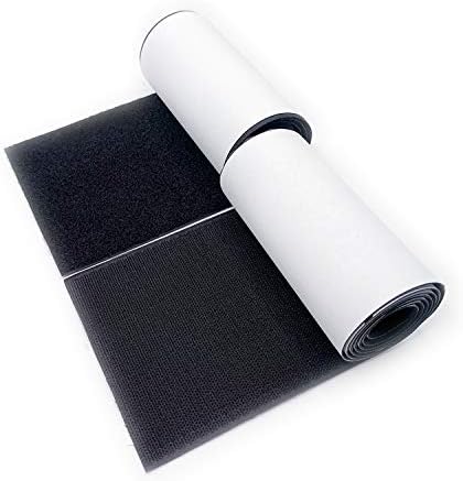 Arlent 100mm Wide 1 Meters Long Self Adhesive Hook Loop tape Set With Superglue Back Nylon Fabric Fastener Black