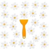 Chiisong 24 Pcs Flower Non Slip Bathtub Sticker Daisy Skidproof Shower Sticker Anti Slip Shower Decals Bathe Treads Adhesive Appliques Scraper Bright Flower Adhesive Decal for Bathroom Decor(White)