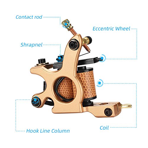 Atomus Coil Tattoo Machine, Atomus 10 Wraps Coil Tattoo Liner & Shader Kit 23000R/M Alloy Tattoo Guns Machine Set Tattoo Supplies thumb #3