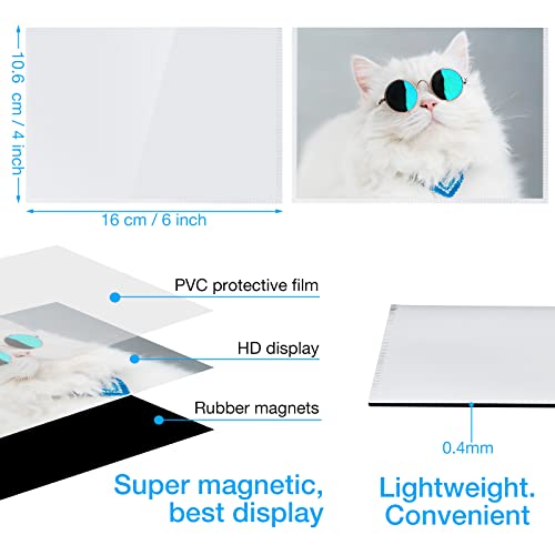 50 Pack Magnetic Photo Frames Magnetic Picture Frames For Refrigerator 4 X 6 Inches White Magnet Frame With Clear Pockets For Fridge Refrigerator Kitchen Office Cabinet Magnetic Display Wall #TOP1