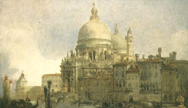Toile art mural Santa Maria della Salute David Roberts peinture à l'huile tableau 60x90