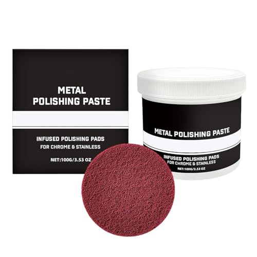 Metal Scratch Remover for Car - Discoloration Maintenance Solution with Pad - Scratch Removal Buffing Paste,for Brass Aluminum Chrome Exhaust Pipes Wheels Drivers Beginners