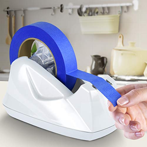 Acrimet Premium Desktop Tape Dispenser Jumbo, Plastic, Non-Skid Base (Heavy Duty) (White Color) image 2