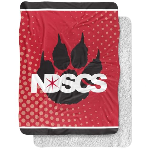 North Dakota State College of Science Blanket, 60"x80" Logo Dots, Silky Touch Sherpa Back Super Soft Throw Blanket