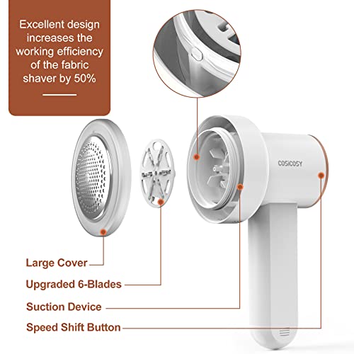 Cosicosy Debobbler, Bobble Remover for Clothes Fabric Shaver Lint Remover Clothes Debobbler LED Digital Display 2-In-1 Lint Roller Wool Defuzzer Fluff Remover Quick and Effective (3 Blades Included) - Image 8
