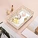 Feyarl 10 Inch Crystal Cosmetic Perfume Tray Vanity Makeup Jewelry Trinket Organizer Mirrored Decorative Tray Storage Home Deco Wedding Dresser Birthday Gift (Gold)