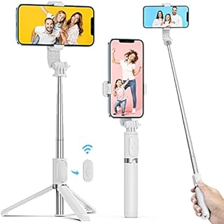 ATUMTEK 40.5 Selfie Stick, All in One Extendable Selfie Stick Tripod with Bluetooth Remote for iPhone 13/13 mini/12/11/11 Pro/X/XS/8/7 Plus, Samsung Galaxy, Google, LG, Sony Smartphones, White
