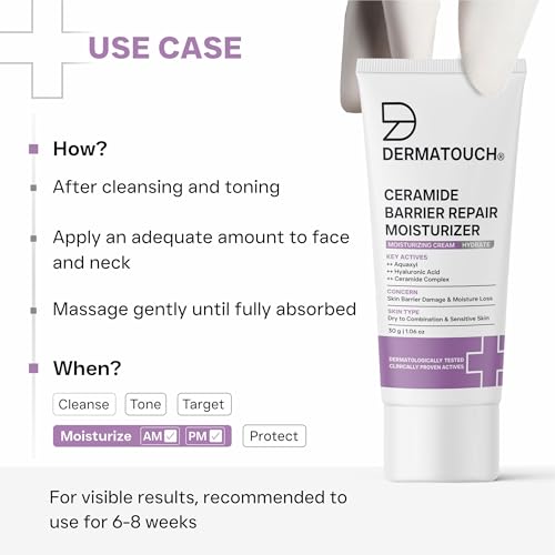 Image of DERMATOUCH Ceramide Barrier Repair Moisturizer | Deep Hydration & Barrier Support | Helps Reduce Moisture Loss | 30g