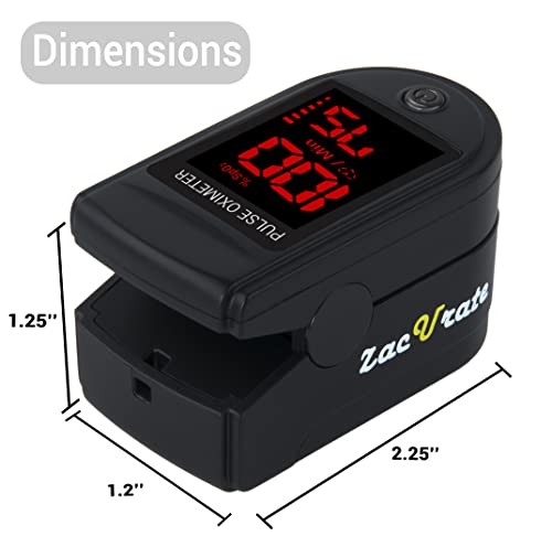 Zacurate Pro Series 500DL Fingertip Pulse Oximeter Blood Oxygen Saturation Monitor with Silicone Cover, Batteries and Lanyard (Royal Black) - Image 4