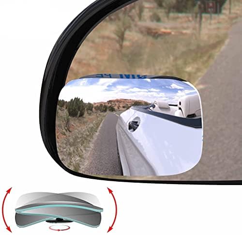 Image of CarFrill Blind Spot Mirror, Hd Glass Convex Lens Frameless Adjustable Blind Spot Mirror For All Universal Vehicles Car Stick-On Design (2 Pcs) (Rectangle), rear