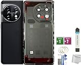 JMBTQ for Oneplus 11 Back Glass Cover with Camera Glass Lens Replacement for OnePlus 11 5G All Versions +Tools (Black)