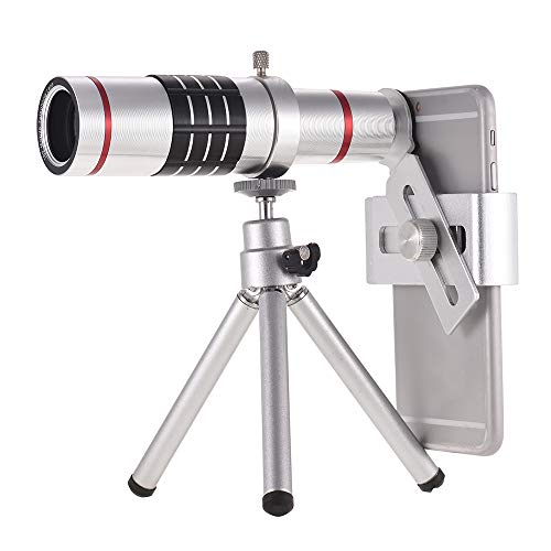 Moniss Lente telefoto com zoom óptico 18X para celular com tripé para Sam-sung HTC Nokia So-ny Silve