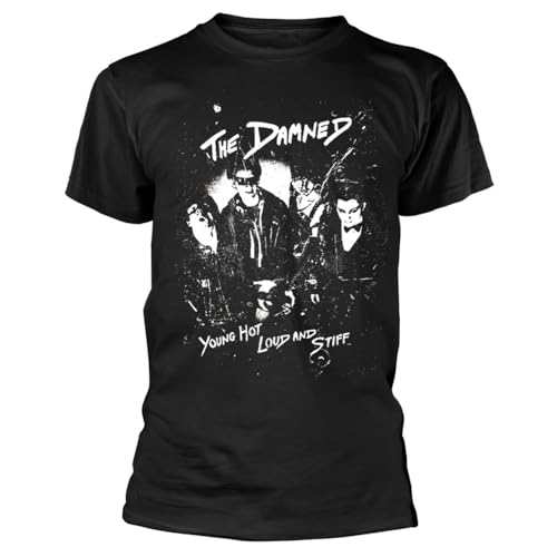 Plastic Head The Damned - Camiseta negra "Young, Hot, Loud and Stiff", Negro, S