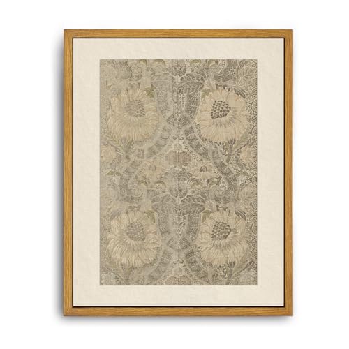 Roslynity Framed Canvas Wall Art Vintage Print Paintings Neutral Tapestry
