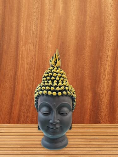 Image of AUGEN Polyresin Buddha Idol Gold Black Statue Showpiece for Home Decor Decoration and Gifting (1 Piece,G2-316)