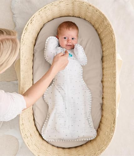 Image of Love To Dream Swaddle UP, Baby Sleep Sack, Twin Zipper for Easy Diaper Changes, Arms UP Position, Hip-Healthy, Lightweight & Breathable, Sleeping Bag, Moderates Temps 24-27C, 1-3M, You are My White