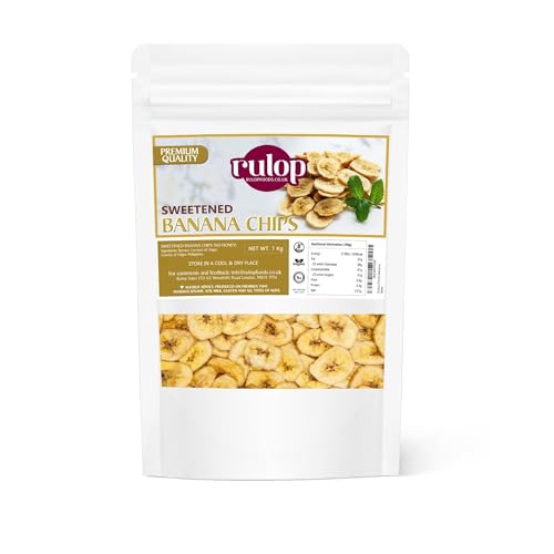 Rulop Sweetened Banana Chips - 1kg | Vegan Snack | Irresistibly Crunchy and Naturally Sweet | Perfect for Healthy Snacking