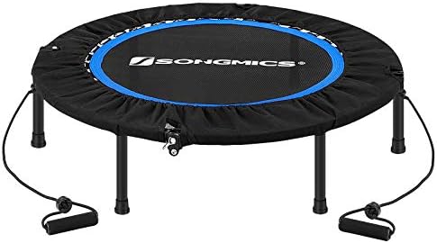 SONGMICS 97 cm Mini Fitness Trampoline, Foldable Fitness Rebounder, Exercise Trampoline for At-Home Workout, Max. Load 120 kg, Black STR038B01
