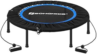 SONGMICS 97 cm Mini Fitness Trampoline, Foldable Fitness Rebounder, Exercise Trampoline for At-Home Workout, Max. Load 120 kg, Black STR038B01