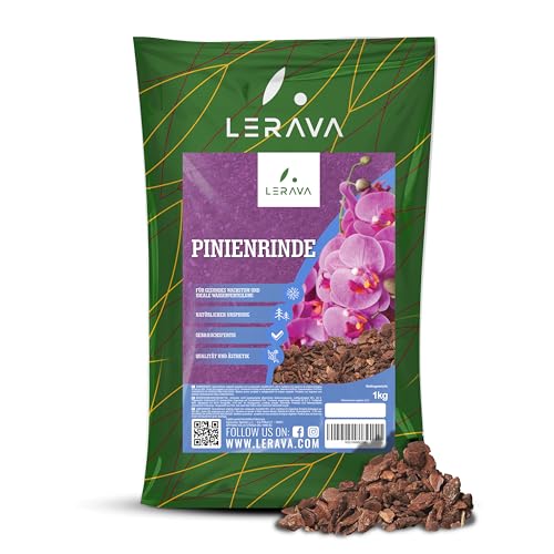 LERAVA® Pinienrinde 1L – Feine Pinienrinde für Orchideen, Orchideensubstrat & Orchideenerde – Premium Orchid Bark für Pflanzen – Ideal als lockere, luftige Orchideen Erde, für gesundes Wachstum
